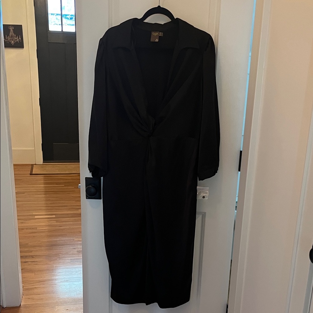 NWOT Taylor Classic 3/4 sleeve sleek Black Dress size 16w